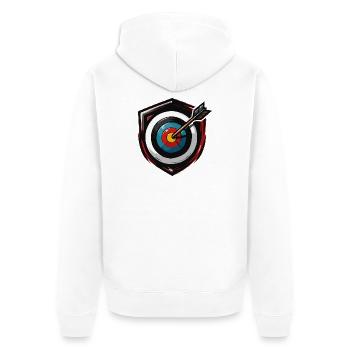 Arrow hits centre Bullseye - Unisex Premium Organic Zip Hoodie - white - Back - Thijin (182cm)
