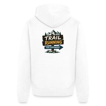 Course en sentier - Courez partout - Veste à capuche bio Premium Unisexe - blanc - Dos - Thijin (182cm)