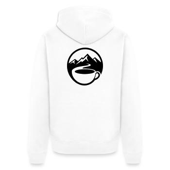 Coffee Mountains Emblem Outdoor Nature - Unisex Premium Organic Zip Hoodie - white - Back - Thijin (182cm)