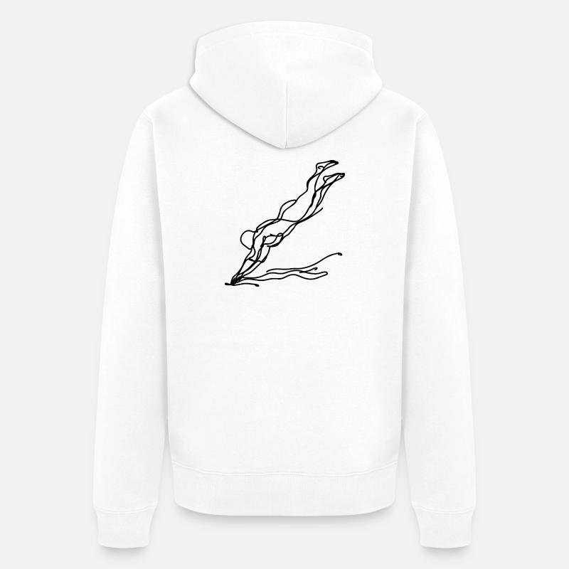 Dessin de nageurs - Veste à capuche bio Premium Unisexe - blanc