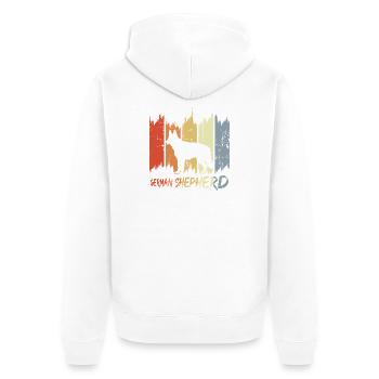 Vintage German Shepherd - Unisex Premium Organic Zip Hoodie - white - Back - Thijin (182cm)