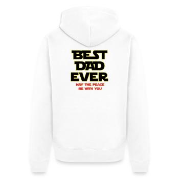 Bester Vater aller Zeiten Neon-Umrisse - Unisex Premium Bio Zip Hoodie - Weiß - Hinten - Thijin (182cm)