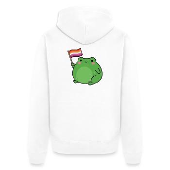 Pride Month LGBTQ – Lesbische Frosch - Unisex Premium Bio Zip Hoodie - Weiß - Hinten - Thijin (182cm)