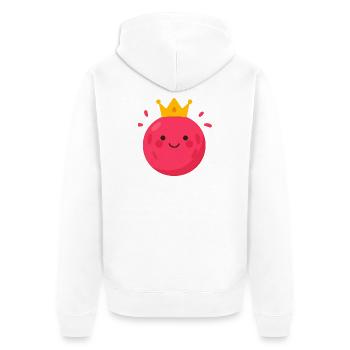 Königliche Kawaii Kugel Pink - Unisex Premium Bio Zip Hoodie - Weiß - Hinten - Thijin (182cm)