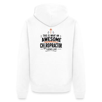 Un cadeau chiropracteur pour le médecin de la colonne vertébrale - Veste à capuche bio Premium Unisexe - blanc - Dos - Thijin (182cm)