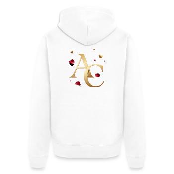 Goldene Initialen mit Rosen - Unisex Premium Bio Zip Hoodie - Weiß - Hinten - Thijin (182cm)