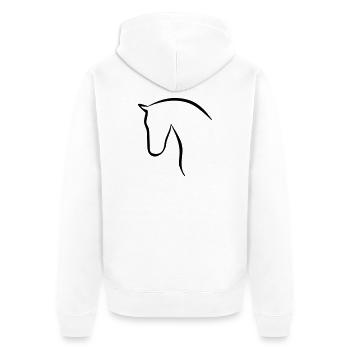 Pferd elegante Silhouette Pferdekopf - Unisex Premium Bio Zip Hoodie - Weiß - Hinten - Thijin (182cm)