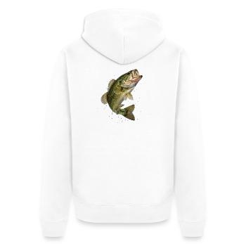 Bass in dynamic jump - Unisex Premium Organic Zip Hoodie - white - Back - Thijin (182cm)