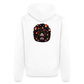 Panda Lantern Festival in the Moonlight - Unisex Premium Organic Zip Hoodie - white - Back - Thijin (182cm)