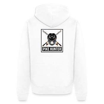 Logo des armoiries de Pike Jaeger - Veste à capuche bio Premium Unisexe - blanc - Dos - Thijin (182cm)