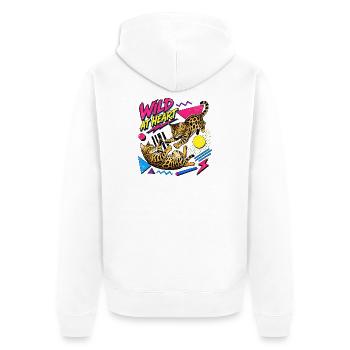 Bengal Cats de style Memphis des années 90 - Veste à capuche bio Premium Unisexe - blanc - Dos - Thijin (182cm)