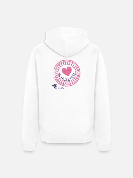 Schulkind Herz - Unisex Premium Bio Zip Hoodie - Weiß