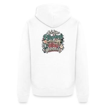 Pflegekraft Multitasking - Unisex Premium Bio Zip Hoodie - Weiß - Hinten - Thijin (182cm)