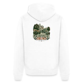 Gemeinsamer Grund Kultur Alltags - Unisex Premium Bio Zip Hoodie - Weiß - Hinten - Thijin (182cm)