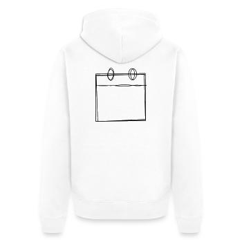 Kalenderblatt handgezeichnet - Unisex Premium Bio Zip Hoodie - Weiß - Hinten - Thijin (182cm)