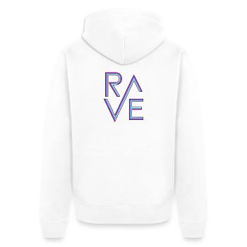 Rave Neon - Unisex Premium Bio Zip Hoodie - Weiß - Hinten - Thijin (182cm)