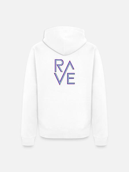 Rave Neon - Unisex Premium Bio Zip Hoodie - Weiß