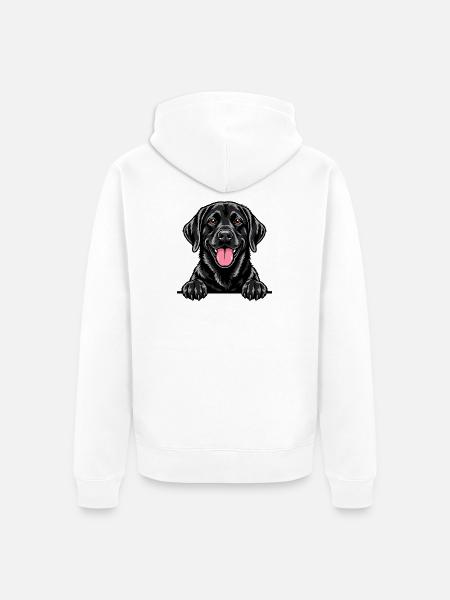 Schwarzer Labrador - Unisex Premium Bio Zip Hoodie - Weiß