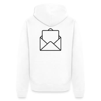 Offenes Buchstabenzeilen-Symbol - Unisex Premium Bio Zip Hoodie - Weiß - Hinten - Thijin (182cm)