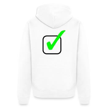 Neon-Grüner Haken Print - Unisex Premium Bio Zip Hoodie - Weiß - Hinten - Thijin (182cm)