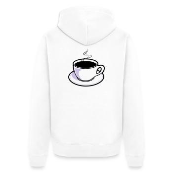 Kaffee, Tasse, Koffein - Unisex Premium Bio Zip Hoodie - Weiß - Hinten - Thijin (182cm)