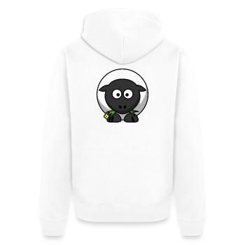 Mondnacht Schaf Cartoon - Unisex Premium Bio Zip Hoodie - Weiß - Hinten - Thijin (182cm)