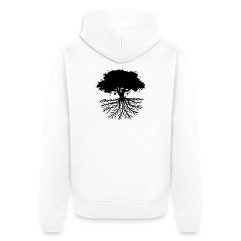 les racines des arbres noirs - Veste à capuche bio Premium Unisexe - blanc - Dos - Thijin (182cm)