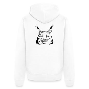 lynx - Unisex Premium Organic Zip Hoodie - white - Back - Thijin (182cm)