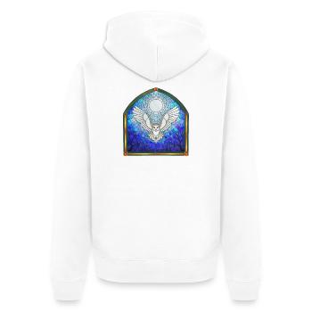 Hibou et Lune - Veste à capuche bio Premium Unisexe - blanc - Dos - Thijin (182cm)