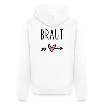 Bride's heart cupid arrow bachelor party - Unisex Premium Organic Zip Hoodie - white - Back - Thijin (182cm)