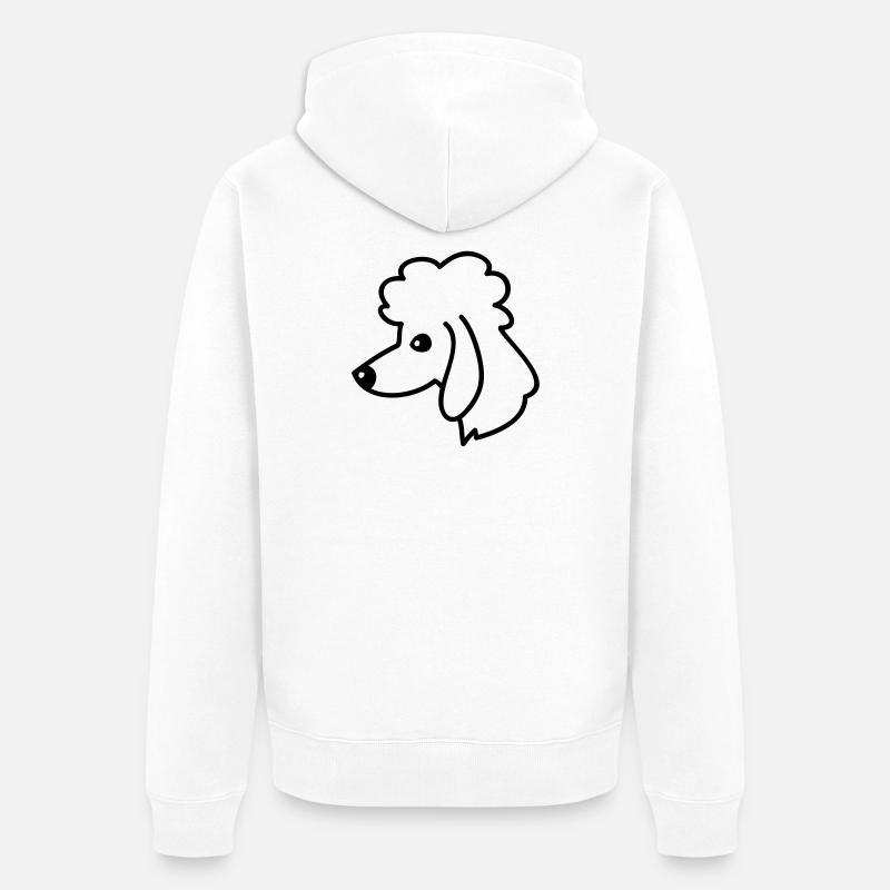 Portrait de caniche - Veste à capuche bio Premium Unisexe - blanc