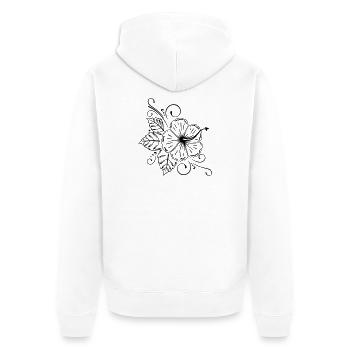Hibiscus, hibiscus, fleur, fleurs - Veste à capuche bio Premium Unisexe - blanc - Dos - Thijin (182cm)