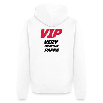 VIP Very Important Pappa - Unisex Premium Organic Zip Hoodie - white - Back - Thijin (182cm)