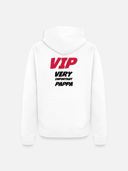 VIP Very Important Pappa - Unisex Premium Organic Zip Hoodie - white
