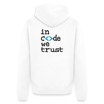 in code we trust ! - Veste à capuche bio Premium Unisexe - blanc - Dos - Thijin (182cm)