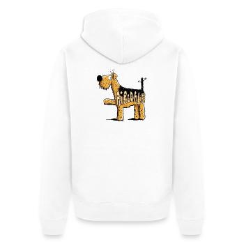 Drôle Airedale Terrier - Chien - Cadeau - Veste à capuche bio Premium Unisexe - blanc - Dos - Thijin (182cm)