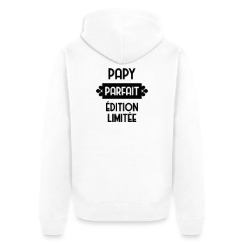 Papy Papi Grand-Père Retraite famille - Veste à capuche bio Premium Unisexe - blanc - Dos - Thijin (182cm)