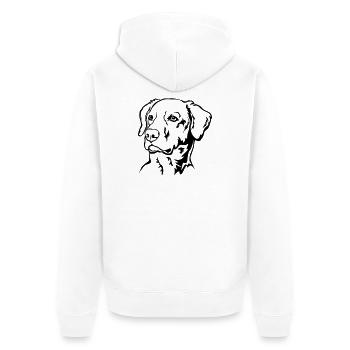 Labrador Kopf - Unisex Premium Bio Zip Hoodie - Weiß - Hinten - Thijin (182cm)