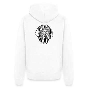 Mastino Napoletano Kopf - Unisex Premium Bio Zip Hoodie - Weiß - Hinten - Thijin (182cm)