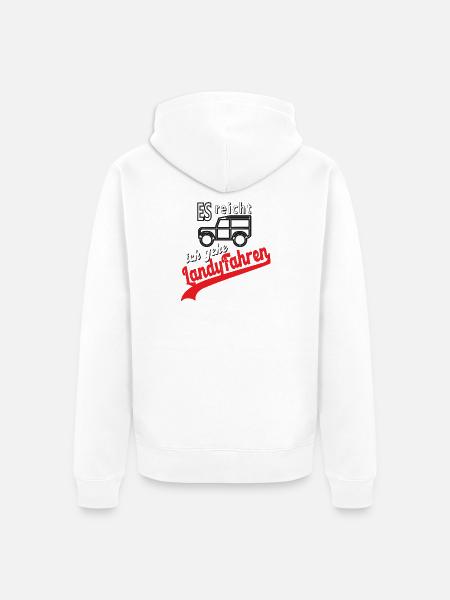 Landy Defender Super Geschenk papa - Unisex Premium Bio Zip Hoodie - Weiß