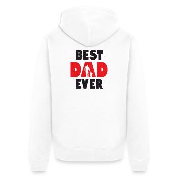 Best Dad Ever - Unisex Premium Organic Zip Hoodie - white - Back - Thijin (182cm)