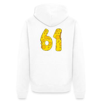 61 Jahre alt - 61. Geburtstag Geschenk - 1961 - Unisex Premium Bio Zip Hoodie - Weiß - Hinten - Thijin (182cm)