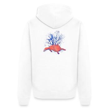 Mondträume unter Blauem Baum - Unisex Premium Bio Zip Hoodie - Weiß - Hinten - Thijin (182cm)