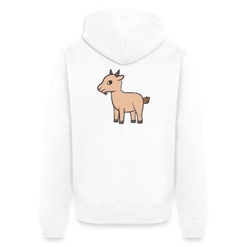 Ziege Ziegen Geiss - Unisex Premium Bio Zip Hoodie - Weiß - Hinten - Thijin (182cm)
