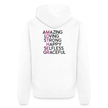 Die beste Mutter aller Zeiten - Unisex Premium Bio Zip Hoodie - Weiß - Hinten - Thijin (182cm)