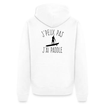J'peux pas j'ai paddle - Sports nautiques - Veste à capuche bio Premium Unisexe - blanc - Dos - Thijin (182cm)
