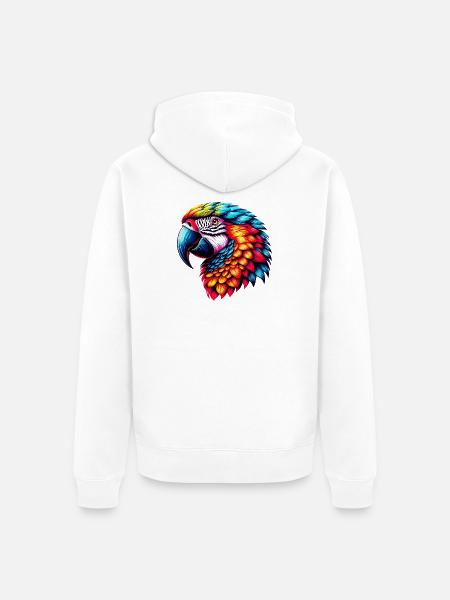 Parrot - Unisex Premium Organic Zip Hoodie - white