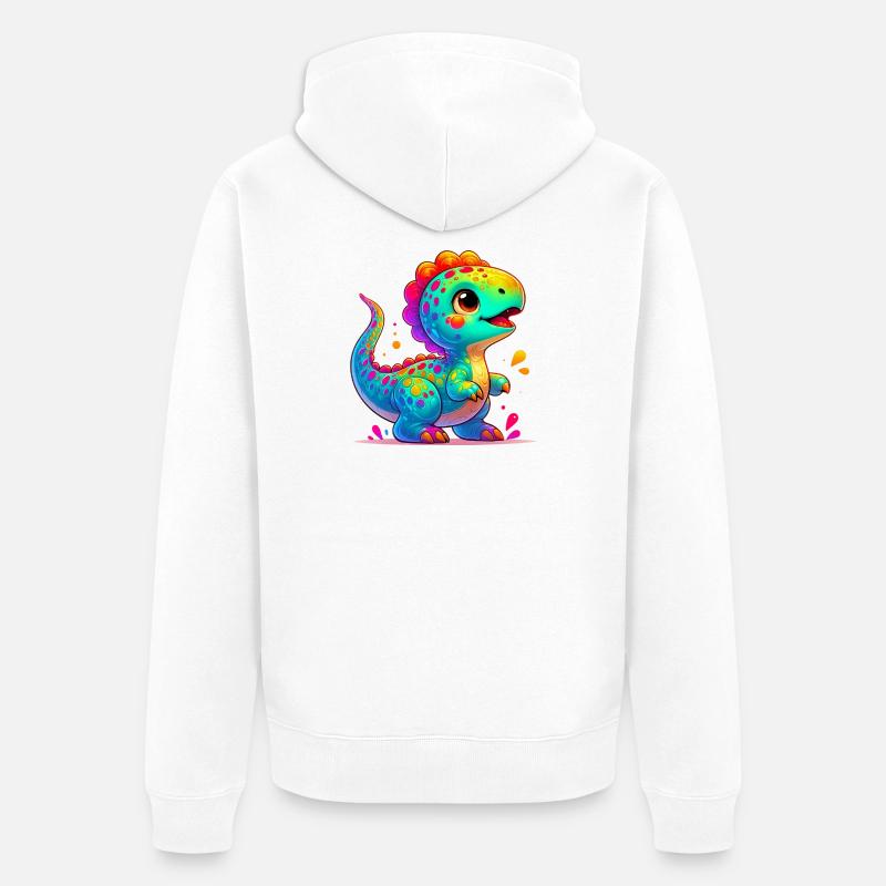 Dinosaure - Veste à capuche bio Premium Unisexe - blanc