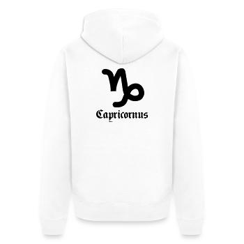 Steinbock Steinbock Steinbock - Unisex Premium Bio Zip Hoodie - Weiß - Hinten - Thijin (182cm)