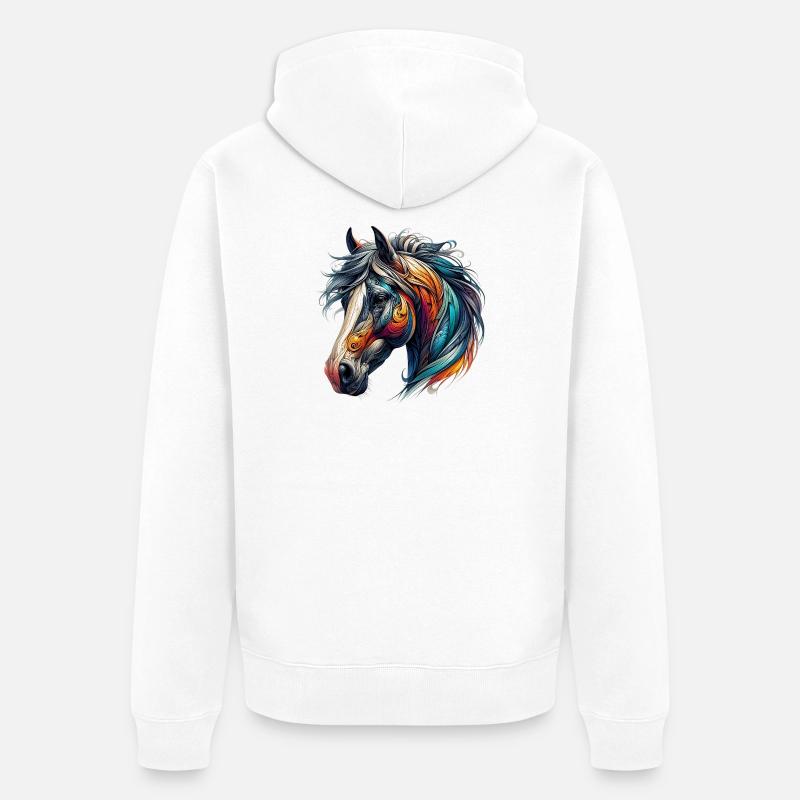 Cheval - Veste à capuche bio Premium Unisexe - blanc